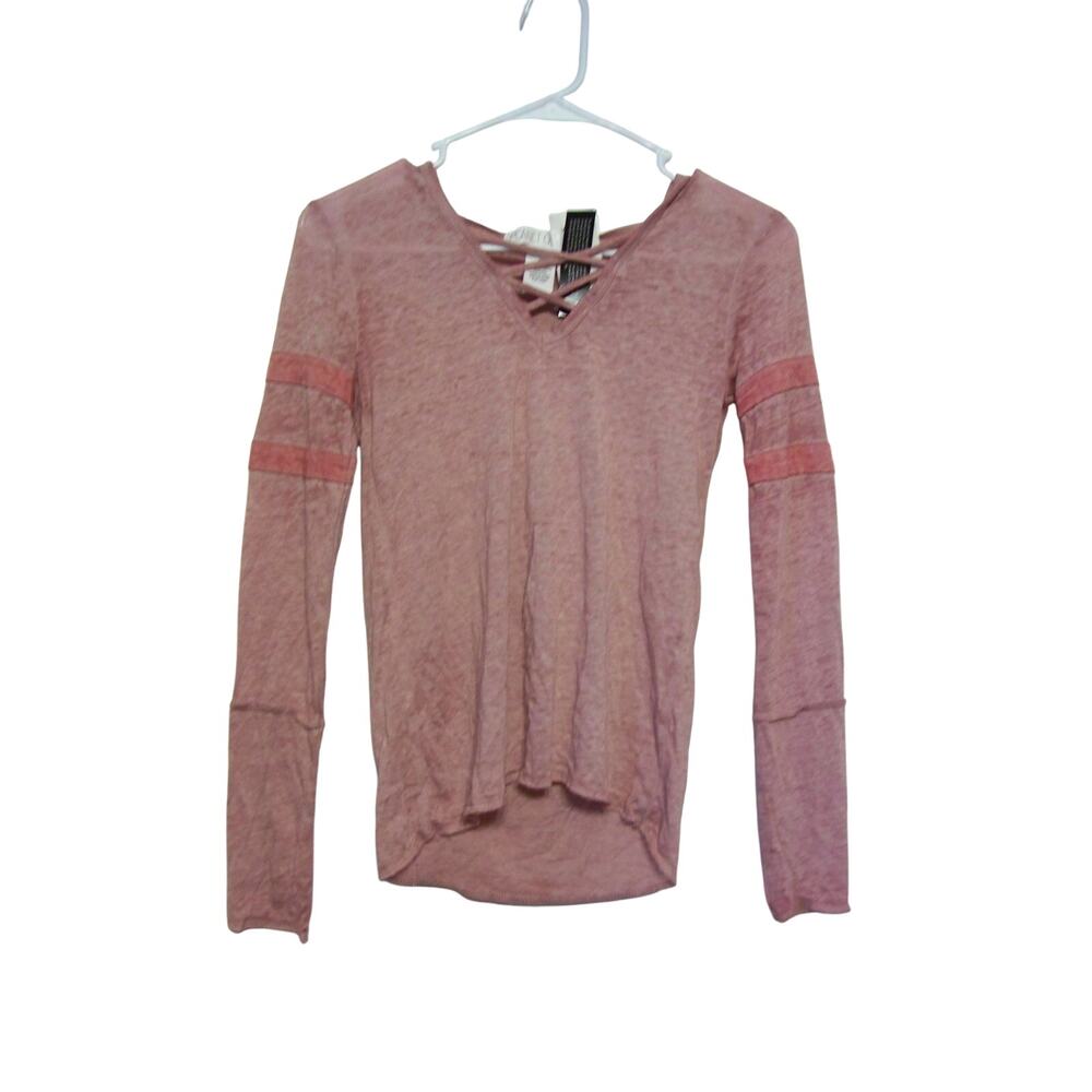 Planet Gold Junior's Burnout Crisscross-Trim Hoodie Size XS